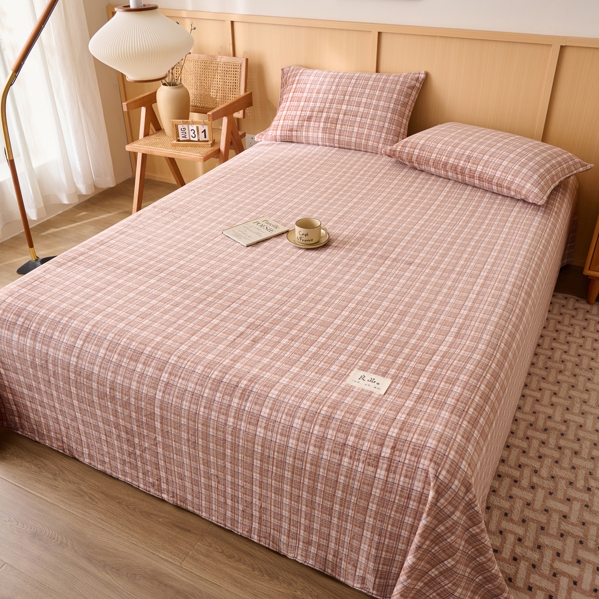 91家纺网 家纺一手货源 找家纺 早晨家纺 2025新款野牧款高克重牛奶绒印花单床单系列 野牧-香风咖