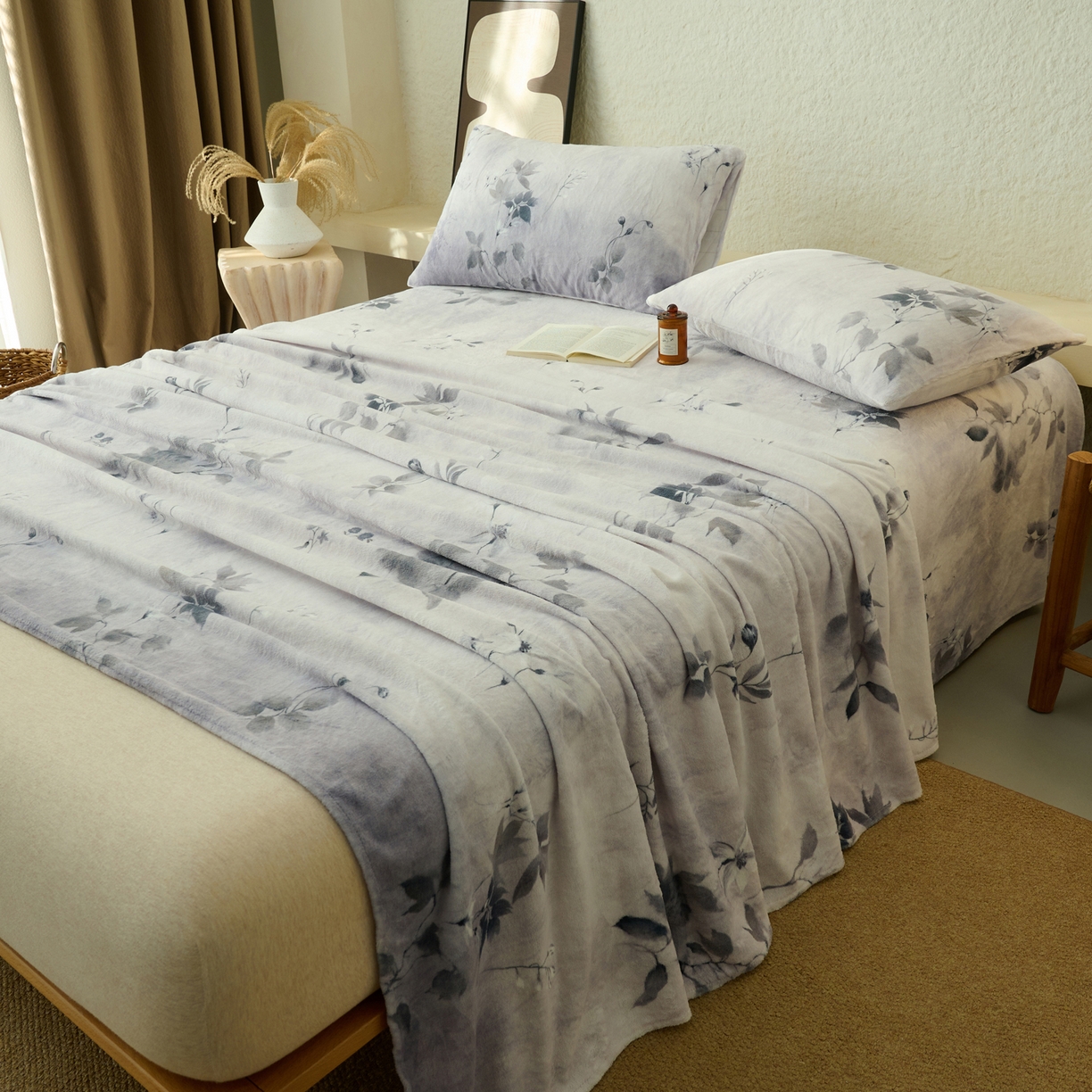 91家纺网 家纺一手货源 找家纺 早晨家纺 2025新款数码印花高克重牛奶单床单 烟蕊