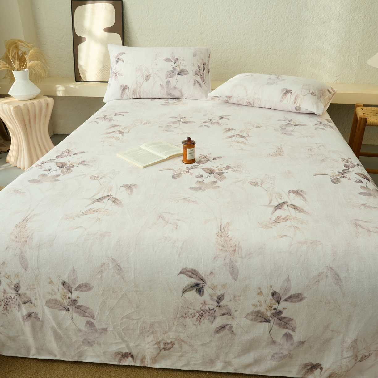 91家纺网 家纺一手货源 找家纺 早晨家纺 2025新款数码印花高克重牛奶单床单 疏影