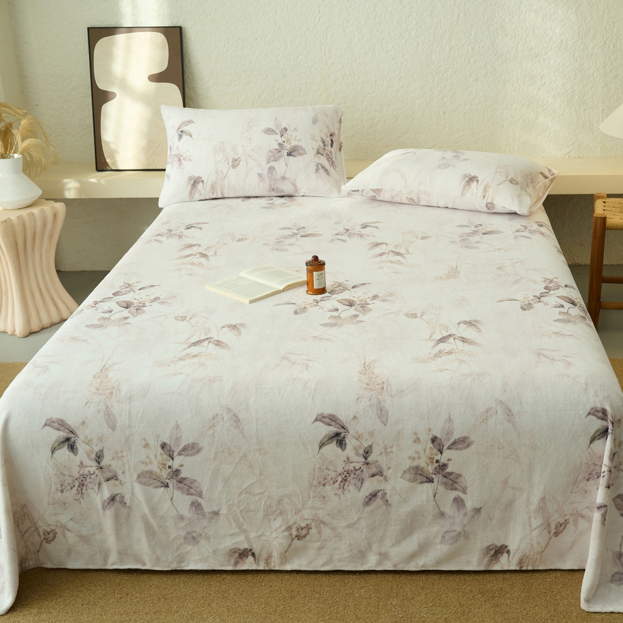 91家纺网 家纺一手货源 找家纺 早晨家纺 2025新款数码印花高克重牛奶单床单 疏影