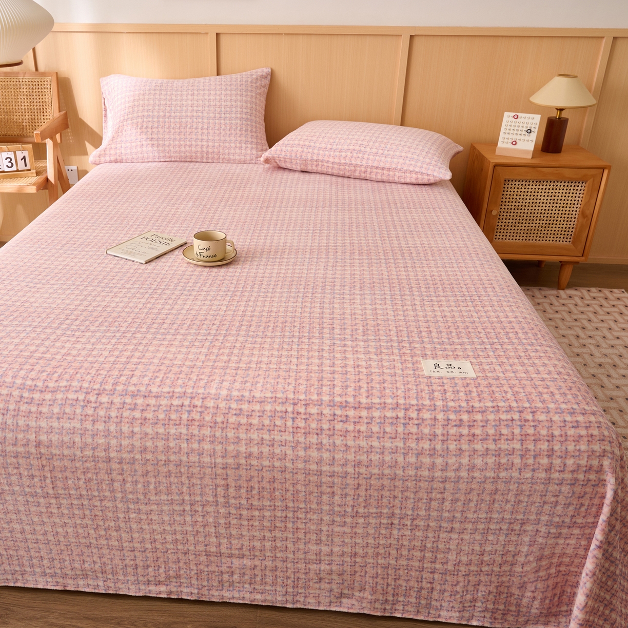 91家纺网 家纺一手货源 找家纺 早晨家纺 2025新款野牧款高克重牛奶绒印花单床单系列 野牧-香风玉