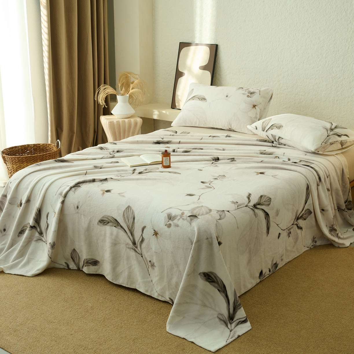 91家纺网 家纺一手货源 找家纺 早晨家纺 2025新款数码印花高克重牛奶单床单 素枝