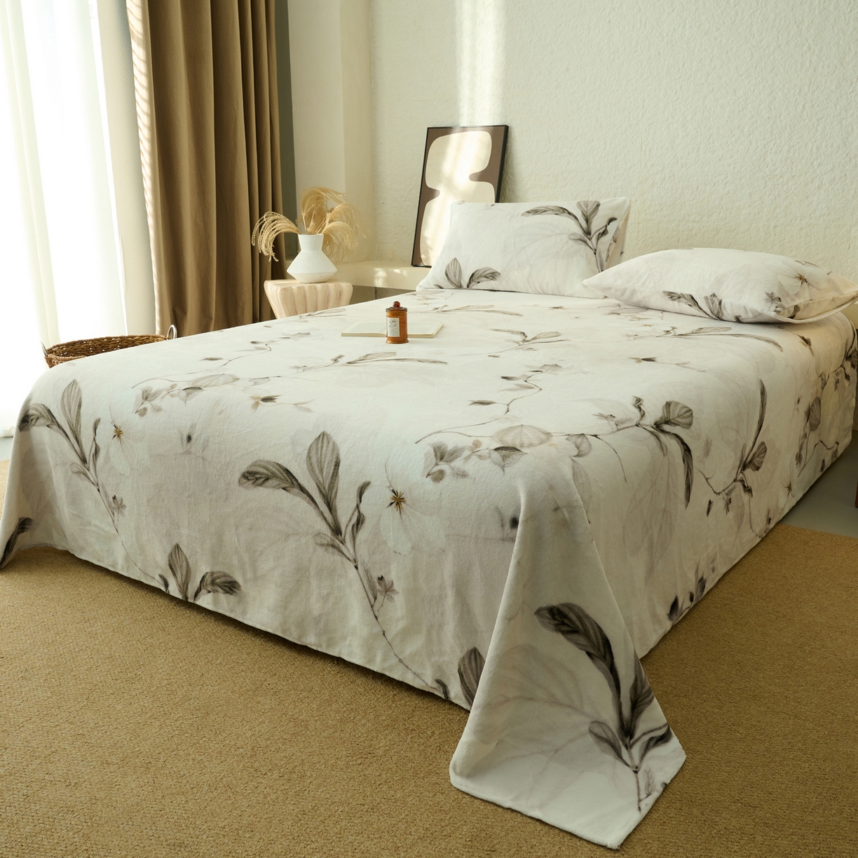 91家纺网 家纺一手货源 找家纺 早晨家纺 2025新款数码印花高克重牛奶单床单 素枝