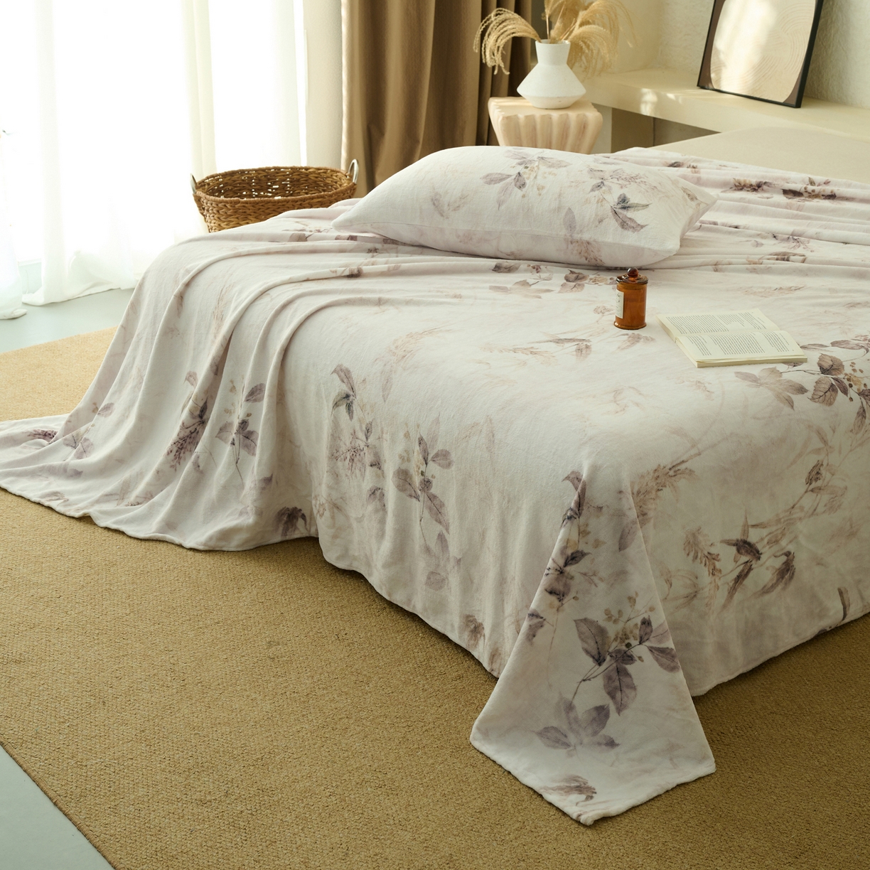 91家纺网 家纺一手货源 找家纺 早晨家纺 2025新款数码印花高克重牛奶单床单 疏影