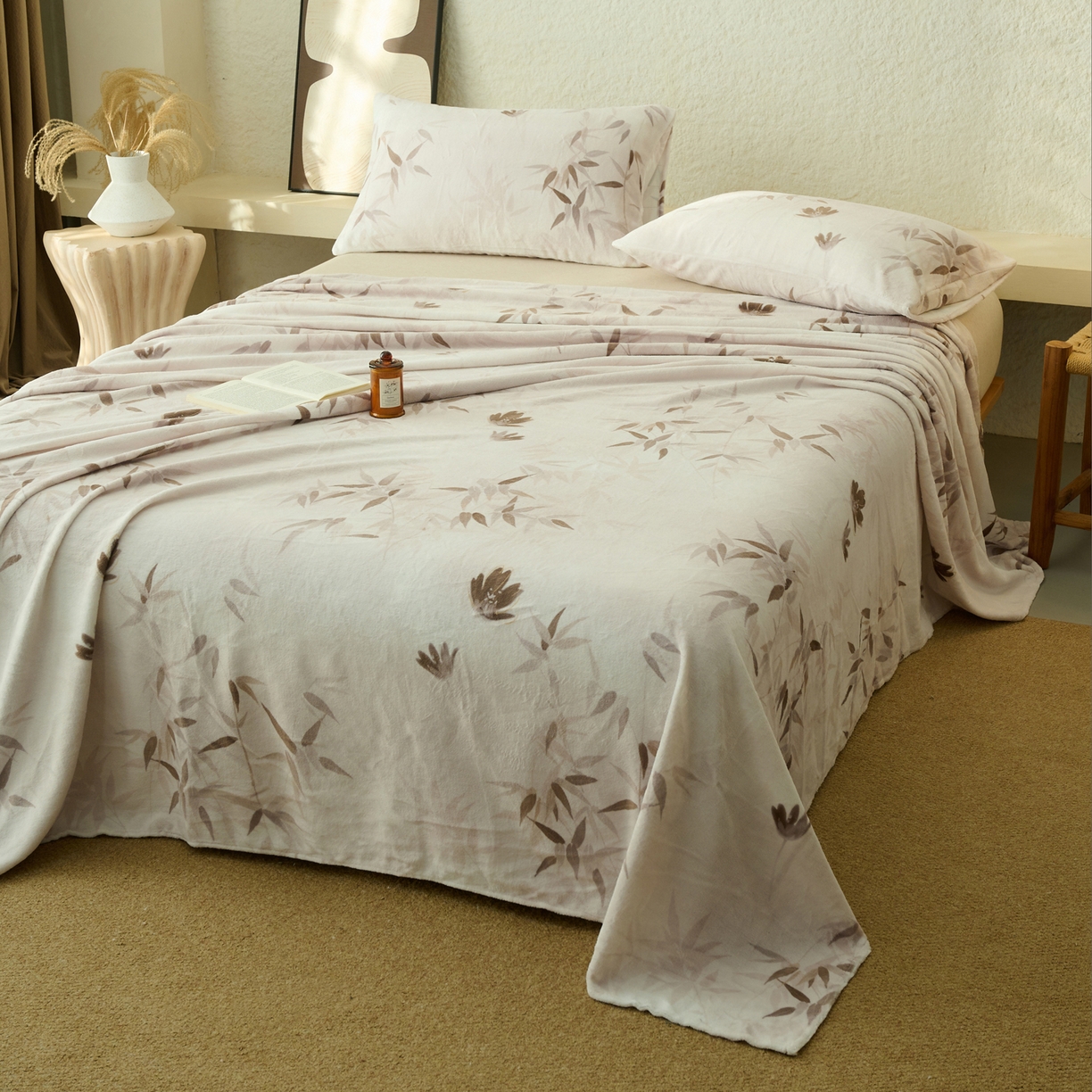 91家纺网 家纺一手货源 找家纺 早晨家纺 2025新款数码印花高克重牛奶单床单 竹影