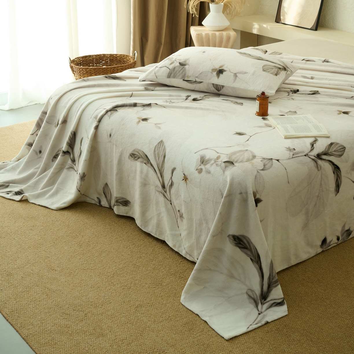 91家纺网 家纺一手货源 找家纺 早晨家纺 2025新款数码印花高克重牛奶单床单 素枝