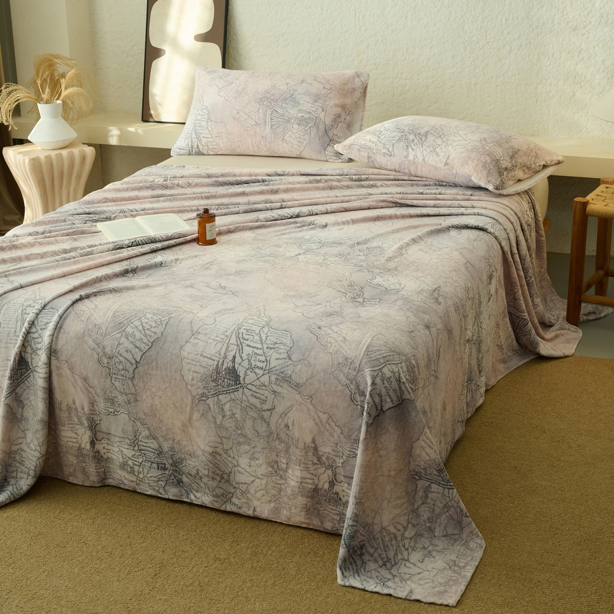 91家纺网 家纺一手货源 找家纺 早晨家纺 2025新款数码印花高克重牛奶单床单 漫途