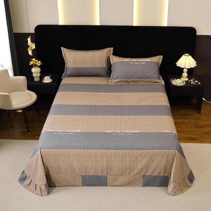 91家纺网 家纺一手货源 找家纺 （总）2025新款叶语系-活性全棉磨毛床单单件 加厚保暖印花纯棉磨毛床单单床单单品床单斜纹