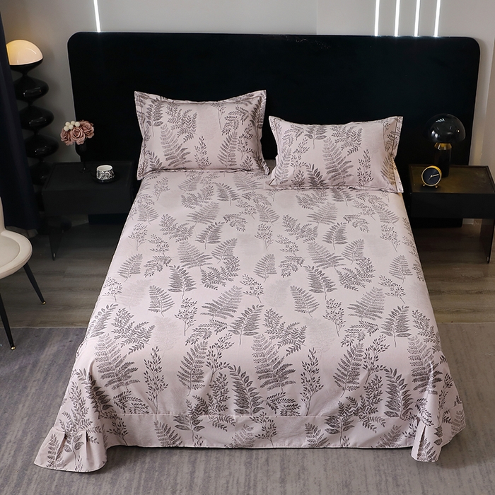 91家纺网 家纺一手货源 找家纺 （总）2025新款叶语系-活性全棉磨毛床单单件 加厚保暖印花纯棉磨毛床单单床单单品床单斜纹