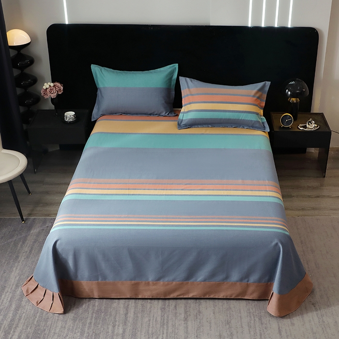 91家纺网 家纺一手货源 找家纺 （总）2025新款叶语系-活性全棉磨毛床单单件 加厚保暖印花纯棉磨毛床单单床单单品床单斜纹