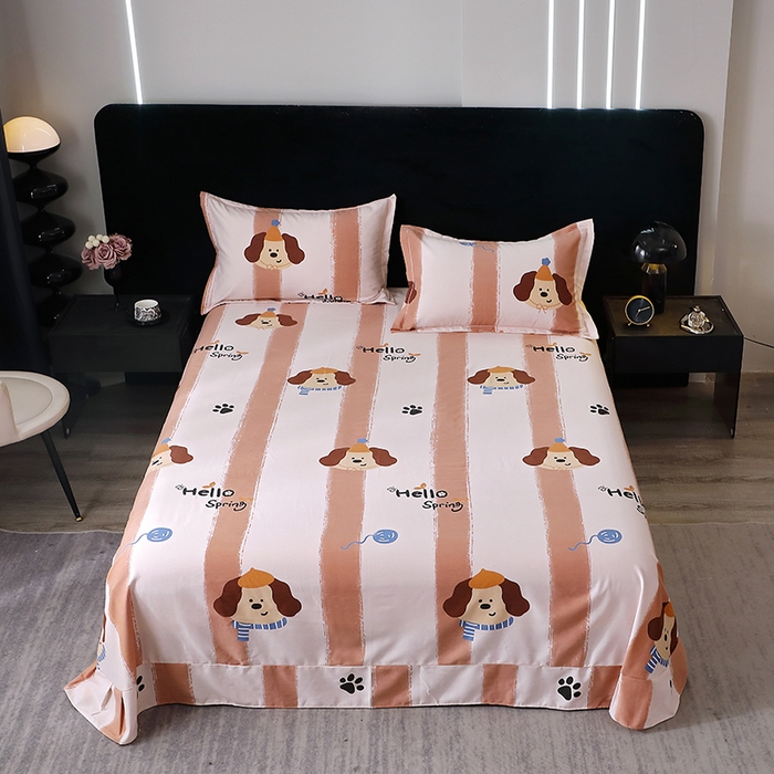 91家纺网 家纺一手货源 找家纺 （总）2025新款叶语系-活性全棉磨毛床单单件 加厚保暖印花纯棉磨毛床单单床单单品床单斜纹