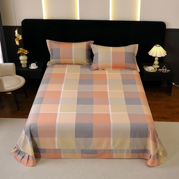 91家纺网 家纺一手货源 找家纺 （总）2025新款叶语系-活性全棉磨毛床单单件 加厚保暖印花纯棉磨毛床单单床单单品床单斜纹