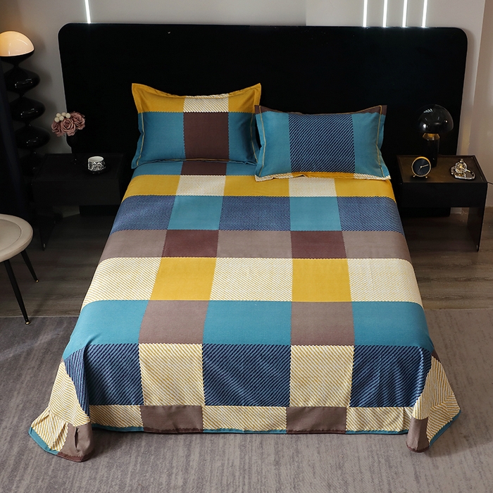 91家纺网 家纺一手货源 找家纺 （总）2025新款叶语系-活性全棉磨毛床单单件 加厚保暖印花纯棉磨毛床单单床单单品床单斜纹