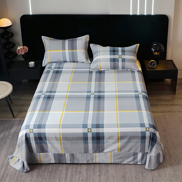 91家纺网 家纺一手货源 找家纺 （总）2025新款叶语系-活性全棉磨毛床单单件 加厚保暖印花纯棉磨毛床单单床单单品床单斜纹