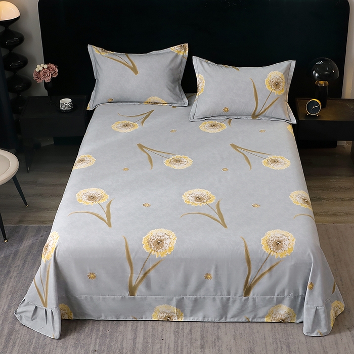 91家纺网 家纺一手货源 找家纺 （总）2025新款叶语系-活性全棉磨毛床单单件 加厚保暖印花纯棉磨毛床单单床单单品床单斜纹