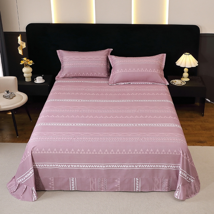 91家纺网 家纺一手货源 找家纺 （总）2025新款叶语系-活性全棉磨毛床单单件 加厚保暖印花纯棉磨毛床单单床单单品床单斜纹