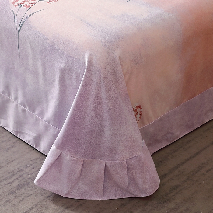 91家纺网 家纺一手货源 找家纺 晶缦家纺 2025叶语系·纯棉活性全棉磨毛单床单单品床单床单单件 兰菲尼粉