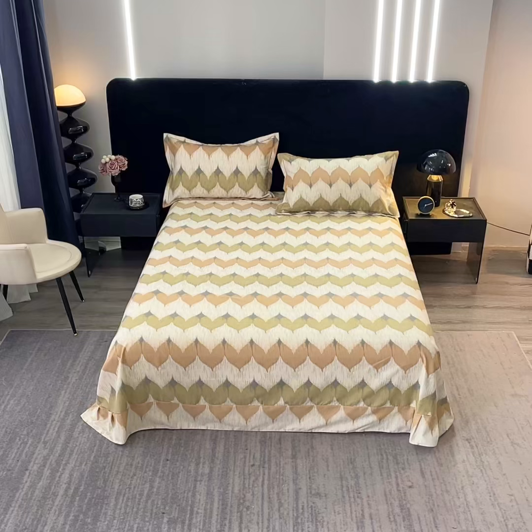 91家纺网 家纺一手货源 找家纺 晶缦家纺 2025叶语系·纯棉活性全棉磨毛单床单单品床单床单单件 浪漫味道桔