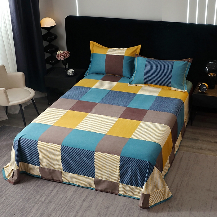 91家纺网 家纺一手货源 找家纺 晶缦家纺 2025叶语系·纯棉活性全棉磨毛单床单单品床单床单单件 魔方城