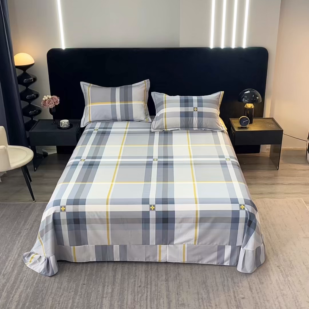 91家纺网 家纺一手货源 找家纺 晶缦家纺 2025叶语系·纯棉活性全棉磨毛单床单单品床单床单单件 莫利格-蓝