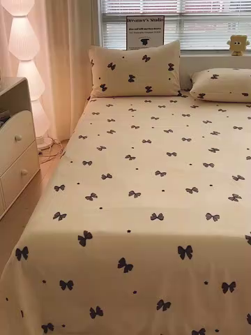 91家纺网 家纺一手货源 找家纺 名品家纺 2025新款新款加厚牛奶绒床单牛奶绒-蝴蝶结灰