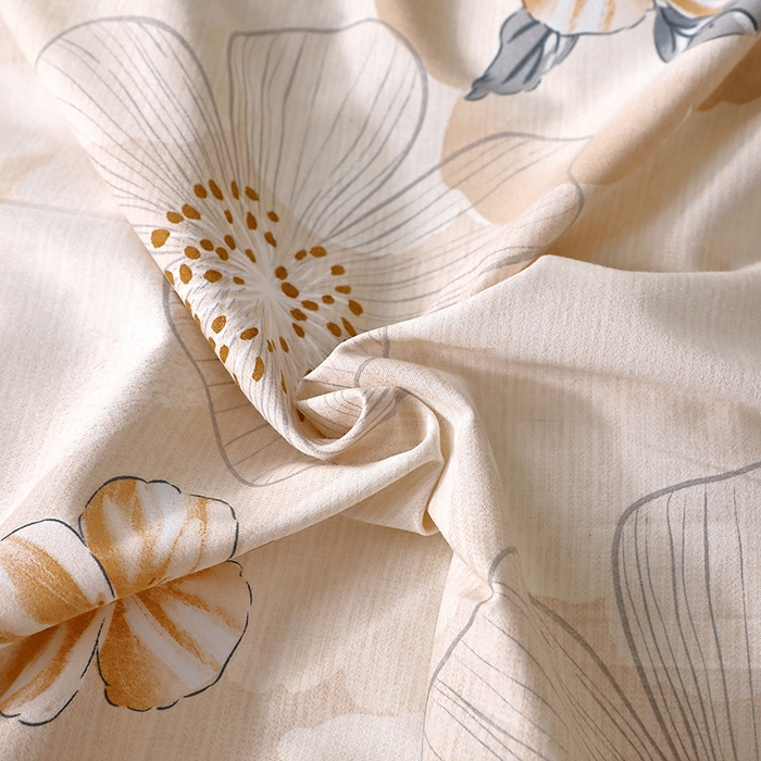 91家纺网 家纺一手货源 找家纺 晶缦家纺 2025叶语系·纯棉活性全棉磨毛单床单单品床单床单单件 如月花梦咖