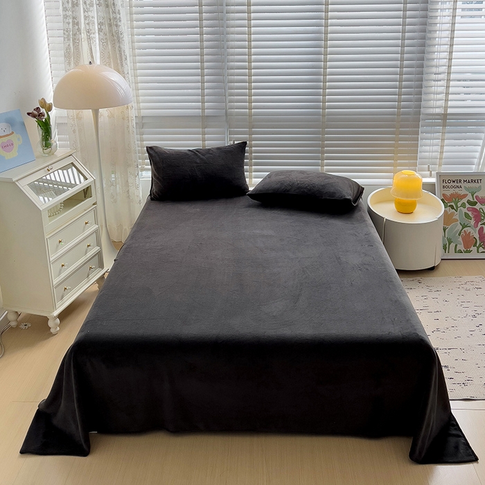 91家纺网 家纺一手货源 找家纺 名品家纺 2025新款新款加厚牛奶绒床单牛奶绒-奶黑