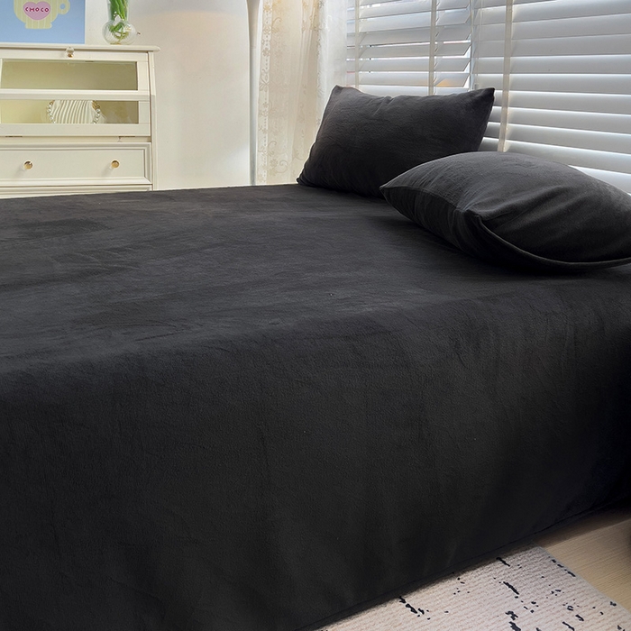 91家纺网 家纺一手货源 找家纺 名品家纺 2025新款新款加厚牛奶绒床单牛奶绒-奶黑