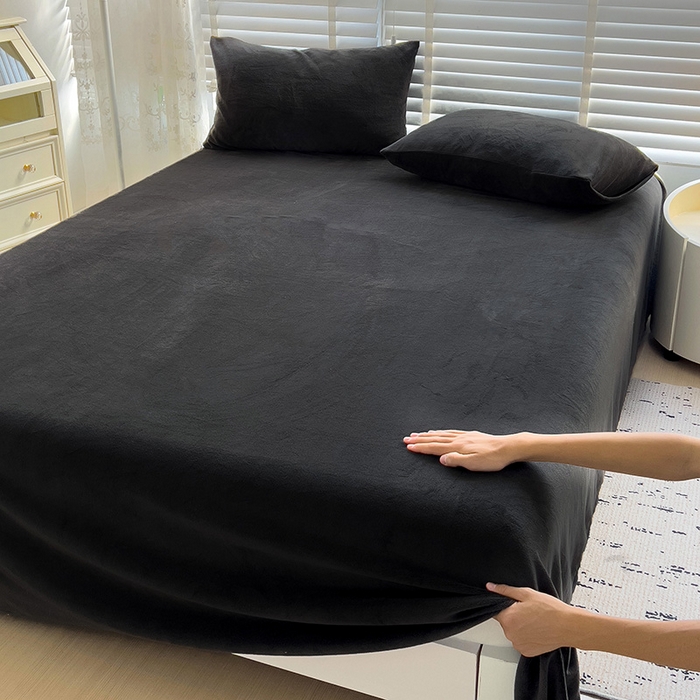 91家纺网 家纺一手货源 找家纺 名品家纺 2025新款新款加厚牛奶绒床单牛奶绒-奶黑