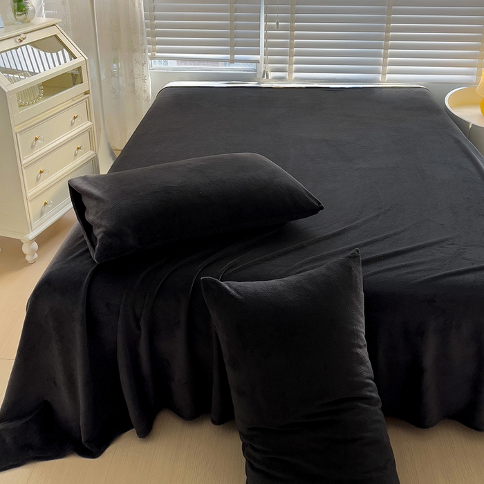 91家纺网 家纺一手货源 找家纺 名品家纺 2025新款新款加厚牛奶绒床单牛奶绒-奶黑