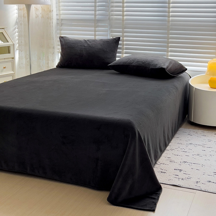 91家纺网 家纺一手货源 找家纺 名品家纺 2025新款新款加厚牛奶绒床单牛奶绒-奶黑