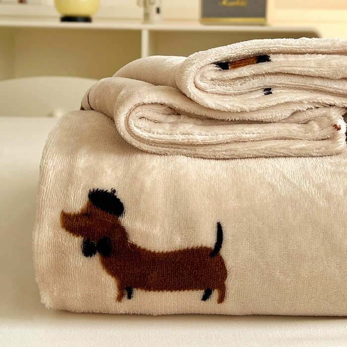 名品家纺 2025新款新款加厚牛奶绒床单牛奶绒-俏皮小狗
