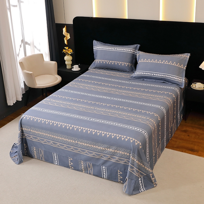 91家纺网 家纺一手货源 找家纺 晶缦家纺 2025叶语系·纯棉活性全棉磨毛单床单单品床单床单单件 维卡斯灰