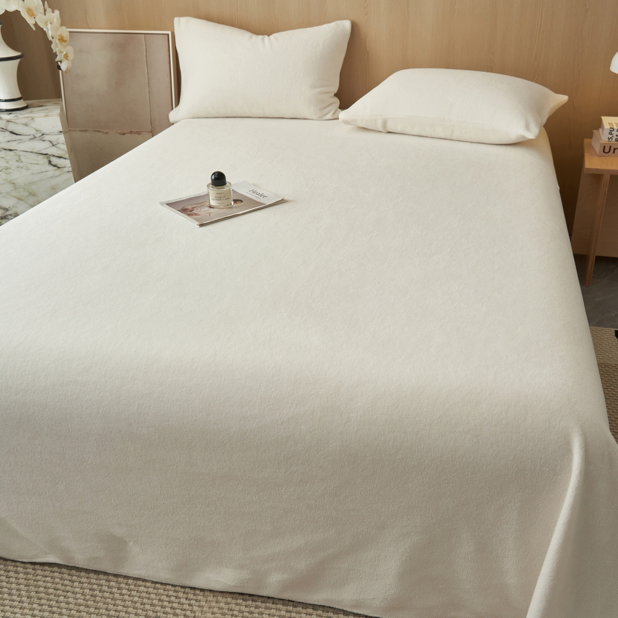 91家纺网 家纺一手货源 找家纺 早晨家纺 2025新款牛奶绒纯色单床单 牛奶绒-奶白