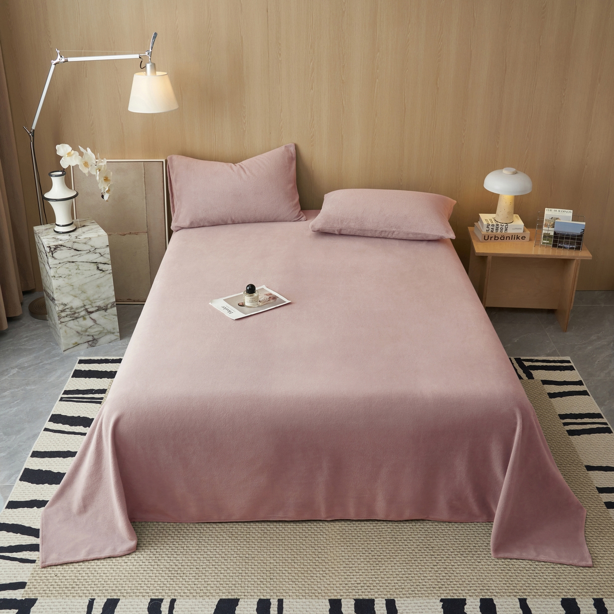 91家纺网 家纺一手货源 找家纺 早晨家纺 2025新款牛奶绒纯色单床单 牛奶绒-豆沙