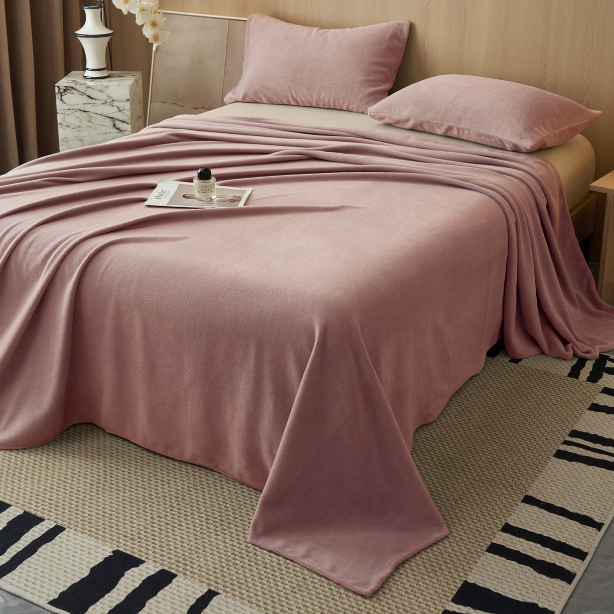 91家纺网 家纺一手货源 找家纺 早晨家纺 2025新款牛奶绒纯色单床单 牛奶绒-豆沙