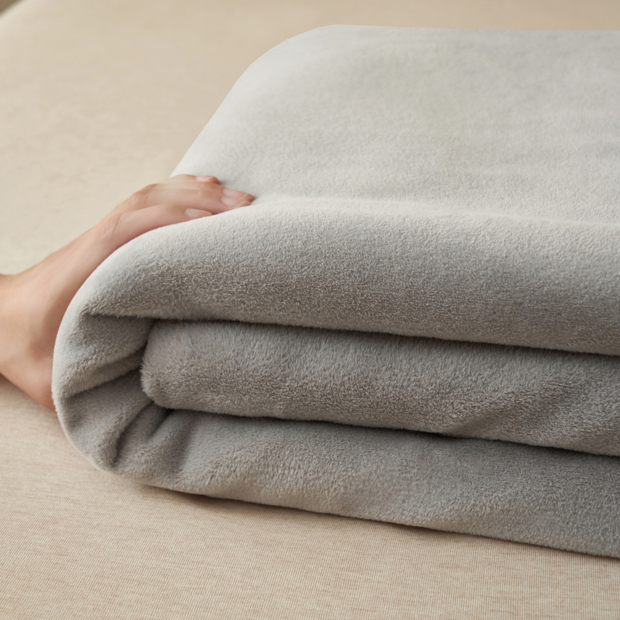 91家纺网 家纺一手货源 找家纺 早晨家纺 2025新款牛奶绒纯色单床单 牛奶绒-浅灰