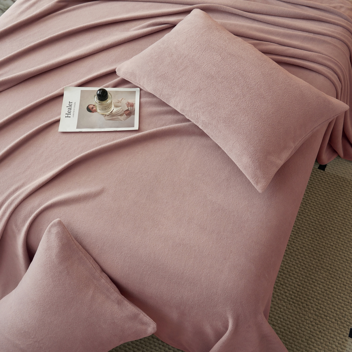 91家纺网 家纺一手货源 找家纺 早晨家纺 2025新款牛奶绒纯色单床单 牛奶绒-豆沙