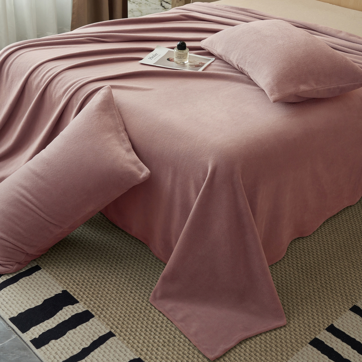 91家纺网 家纺一手货源 找家纺 早晨家纺 2025新款牛奶绒纯色单床单 牛奶绒-豆沙