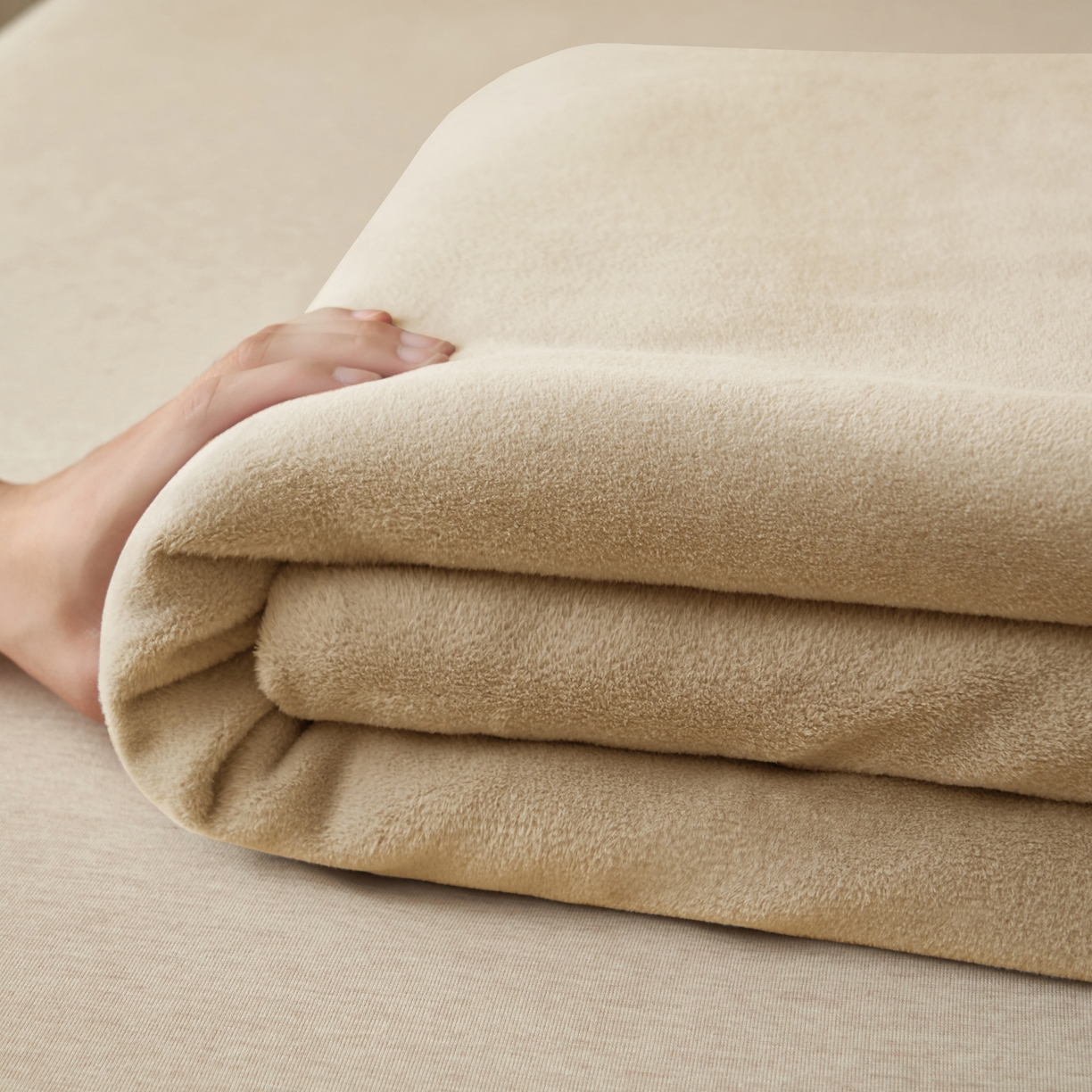 91家纺网 家纺一手货源 找家纺 早晨家纺 2025新款牛奶绒纯色单床单 牛奶绒-米驼