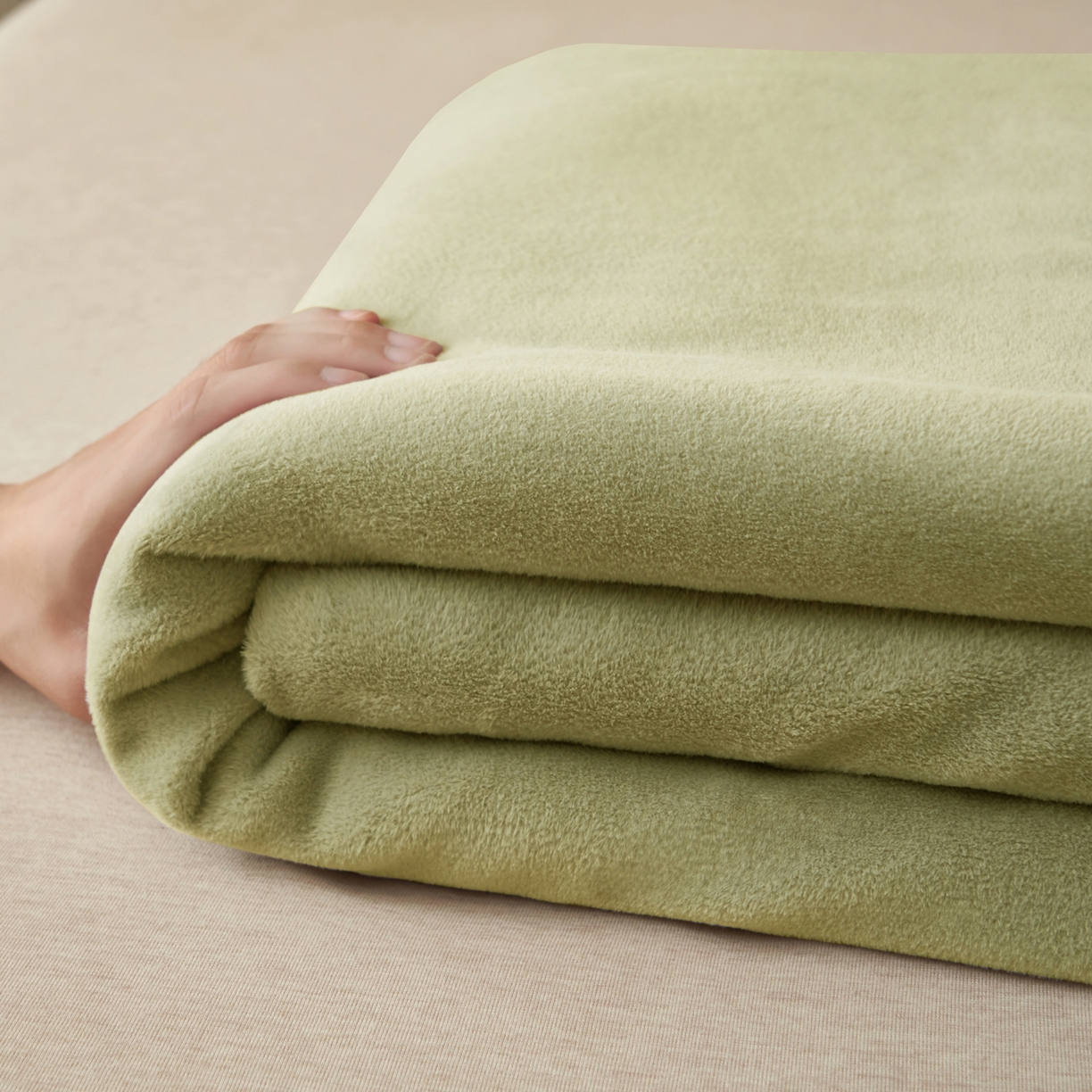 91家纺网 家纺一手货源 找家纺 早晨家纺 2025新款牛奶绒纯色单床单 牛奶绒-草绿