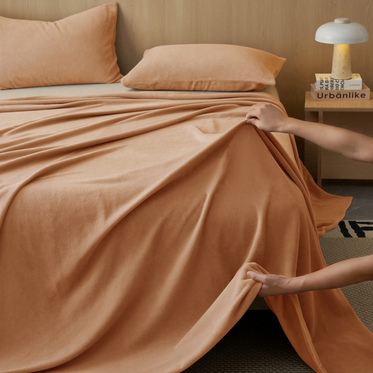 91家纺网 家纺一手货源 找家纺 早晨家纺 2025新款牛奶绒纯色单床单 牛奶绒-橘色