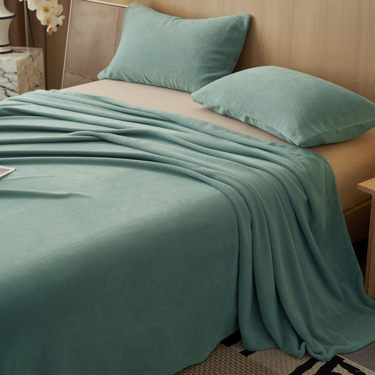 91家纺网 家纺一手货源 找家纺 早晨家纺 2025新款牛奶绒纯色单床单 牛奶绒-宾利蓝