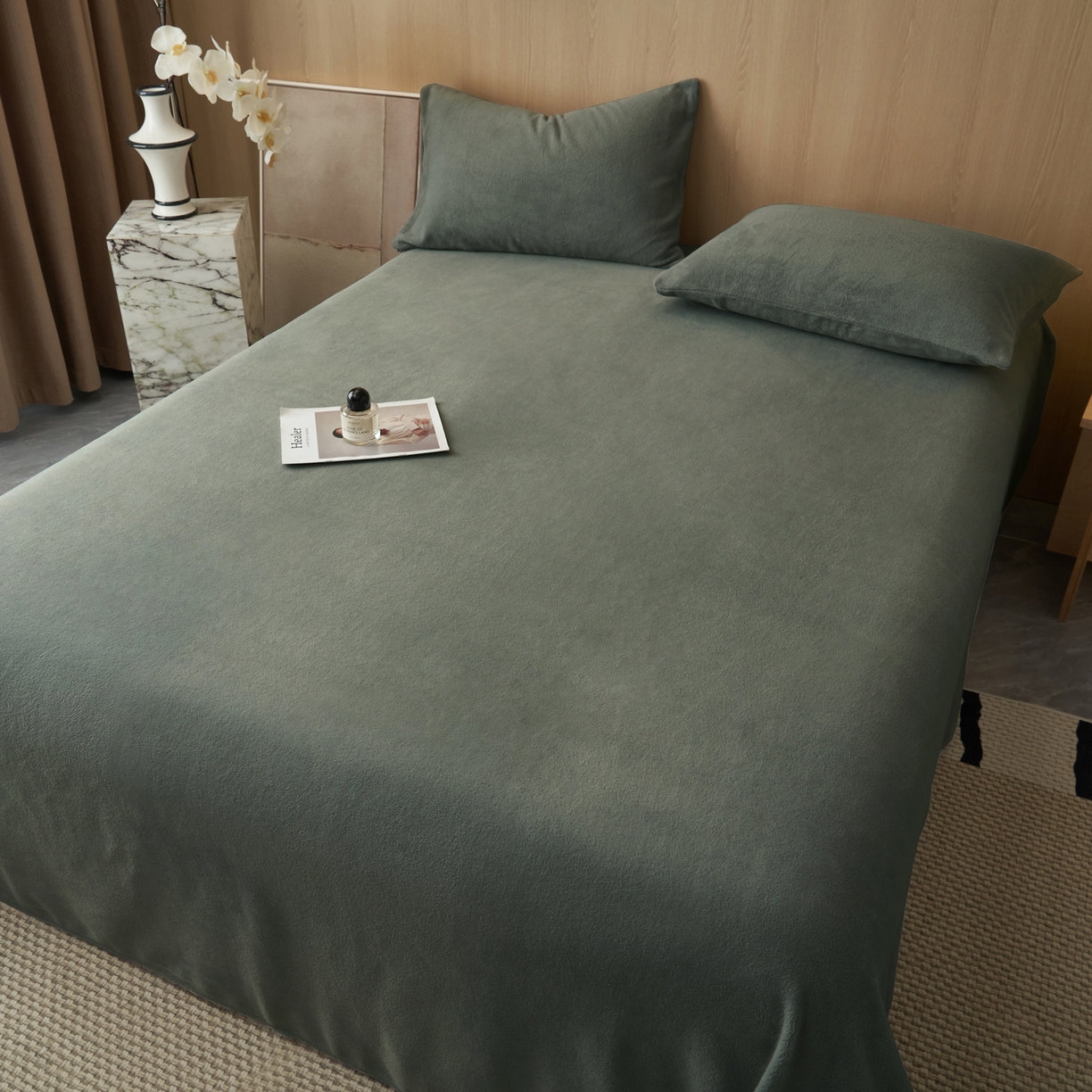 91家纺网 家纺一手货源 找家纺 早晨家纺 2025新款牛奶绒纯色单床单 牛奶绒-高级灰