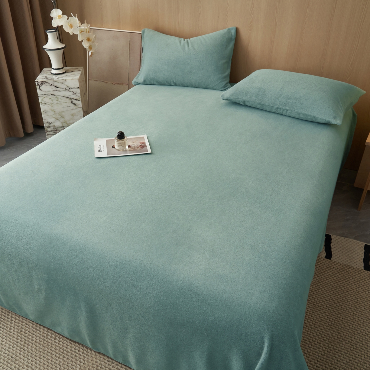 91家纺网 家纺一手货源 找家纺 早晨家纺 2025新款牛奶绒纯色单床单 牛奶绒-宾利蓝