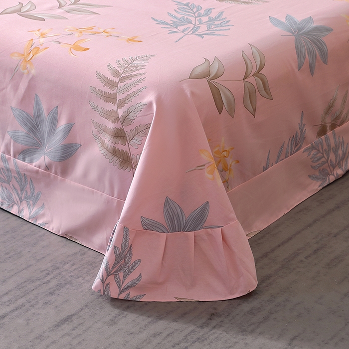 91家纺网 家纺一手货源 找家纺 晶缦家纺 2025叶语系·纯棉活性全棉磨毛单床单单品床单床单单件 相思叶粉