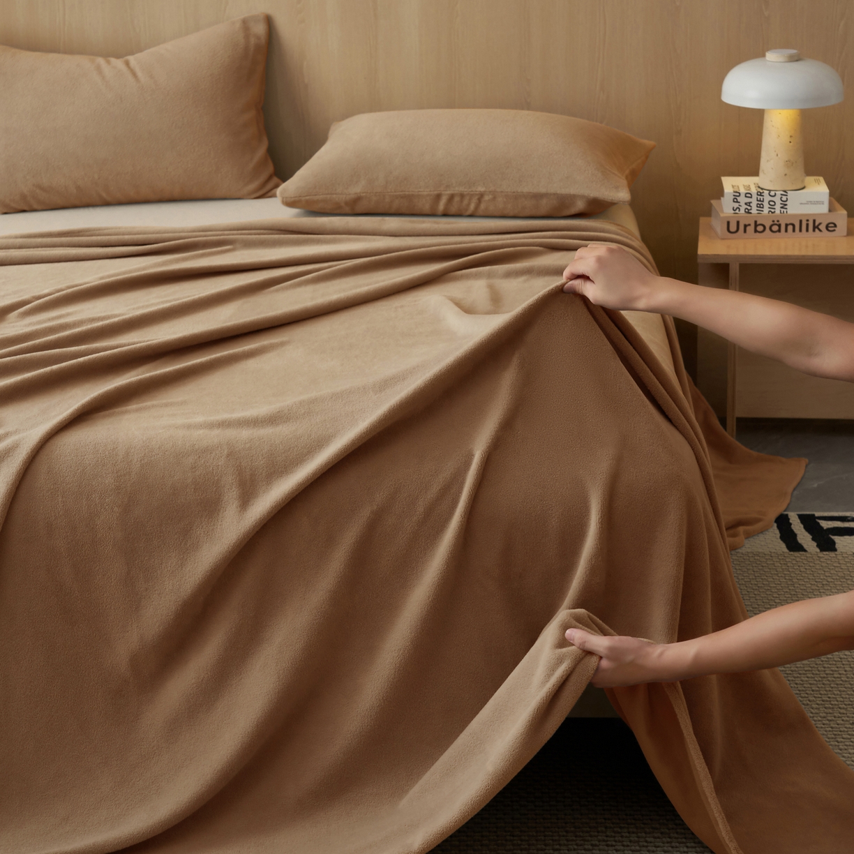 91家纺网 家纺一手货源 找家纺 早晨家纺 2025新款牛奶绒纯色单床单 牛奶绒-奶茶咖