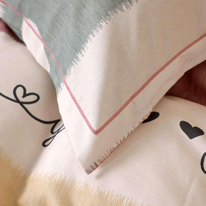 91家纺网 家纺一手货源 找家纺 晶缦家纺 2025叶语系·纯棉活性全棉磨毛单床单单品床单床单单件 心相近