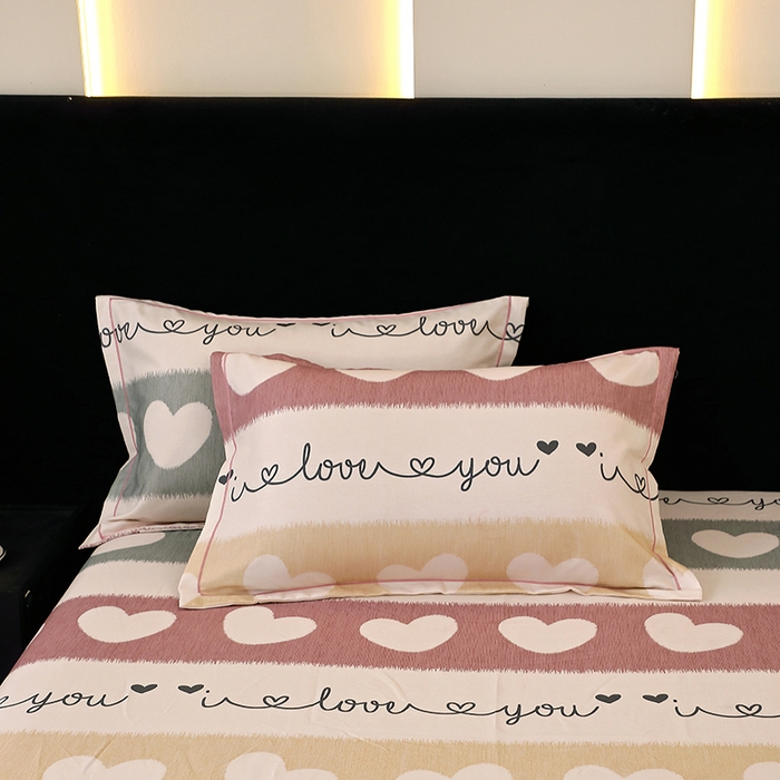 91家纺网 家纺一手货源 找家纺 晶缦家纺 2025叶语系·纯棉活性全棉磨毛单床单单品床单床单单件 心相近