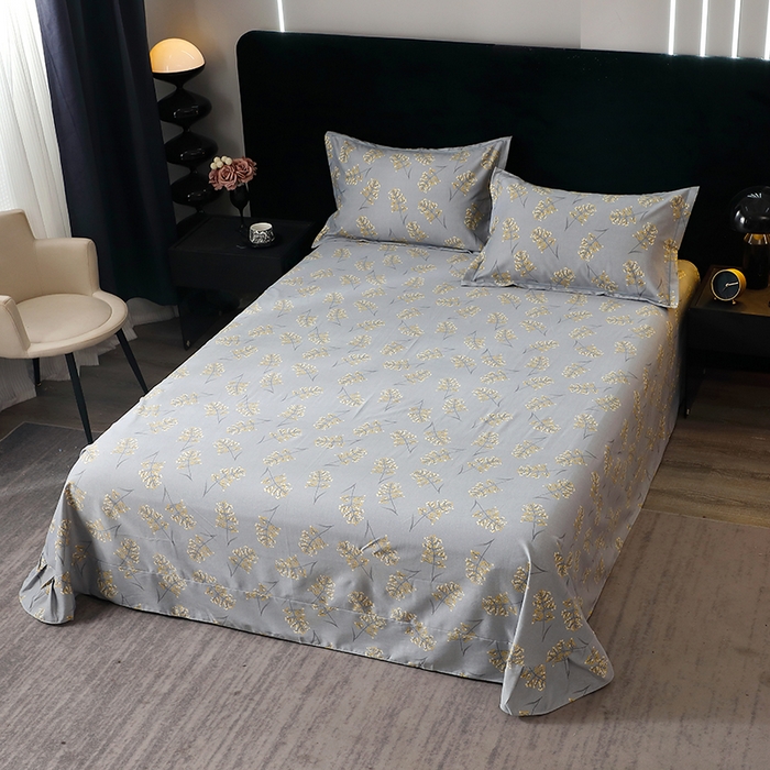 91家纺网 家纺一手货源 找家纺 晶缦家纺 2025叶语系·纯棉活性全棉磨毛单床单单品床单床单单件 絮语 绿